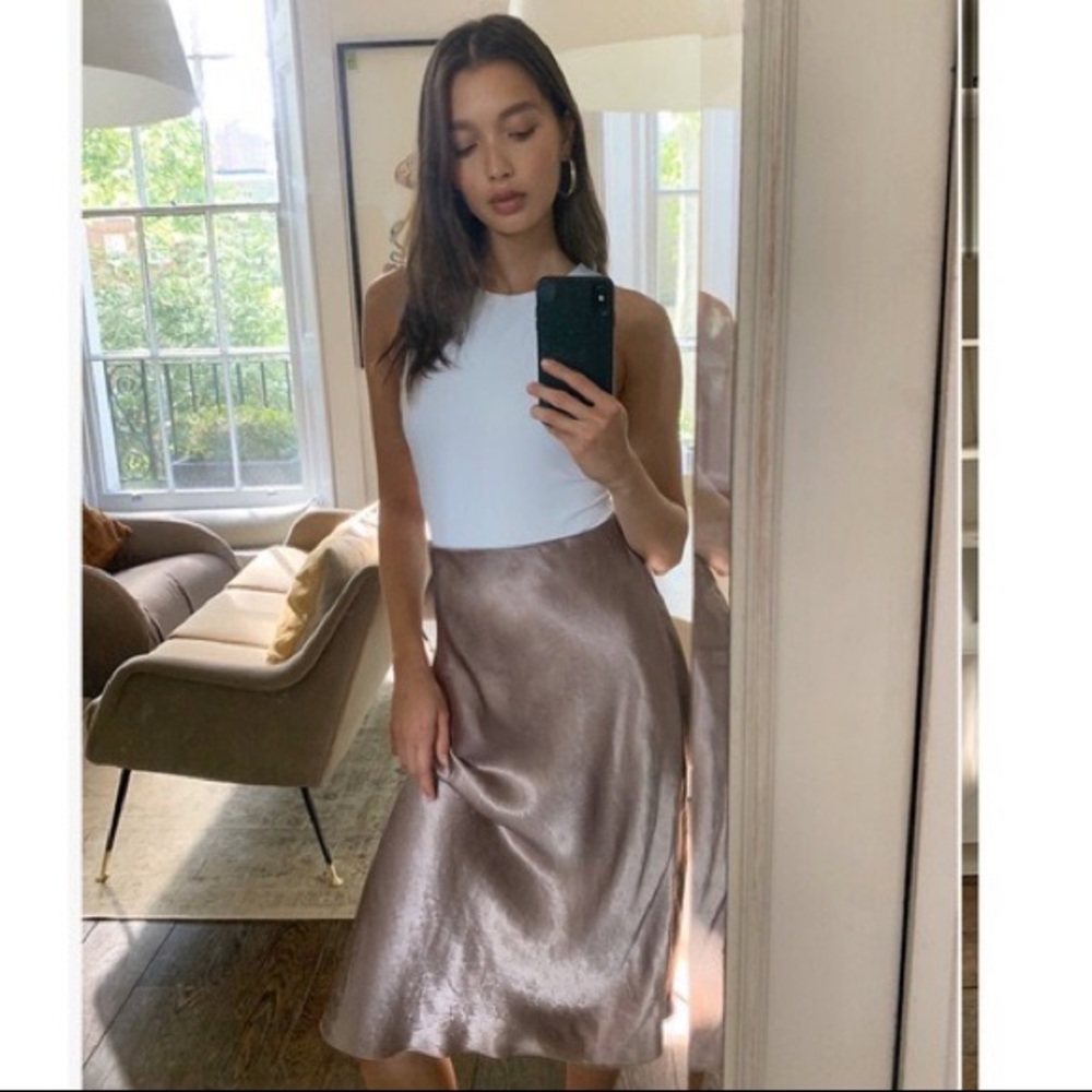 ARITZIA SLIP SKIRT IN CLAY